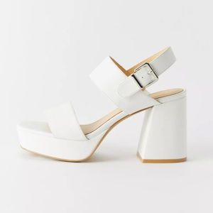 UO Rachel Faux Leather Strappy Platform Heels